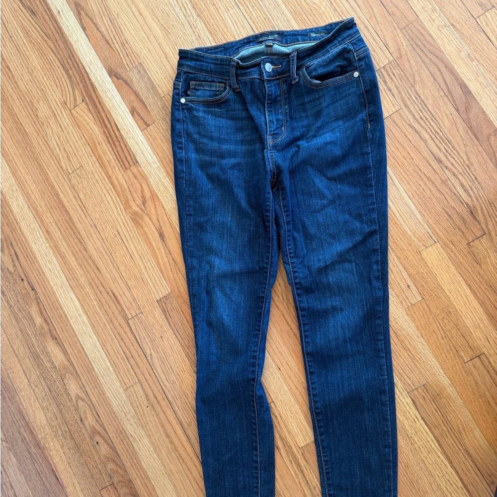 Judy Blue Skinny Jeans womens 7/28 Frayed Hem cuff dark wash